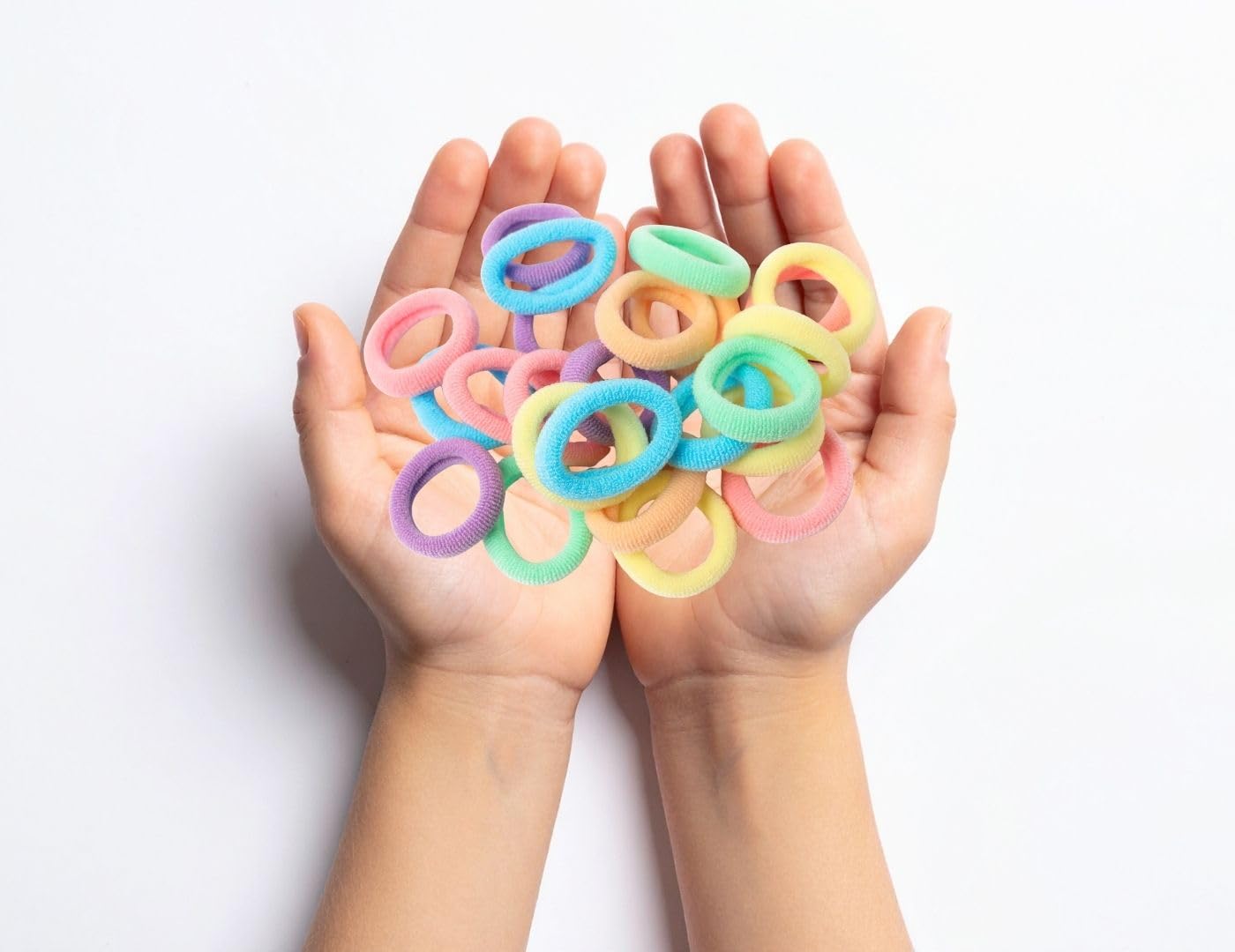 100 PCS Small Hair Bands for Girls & Kids | Soft Stretchy Mini Rubber Bands for Baby Ponytails, Braids & Hairstyles | Colorful No Damage Elastic Hair Ties with Storage Box 3