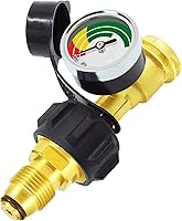 Vista 2 de Medidor de tanque de propano de alta presión con adaptador regulador POL para tanque de propano de 5 a 100 libras, universal para cilindros