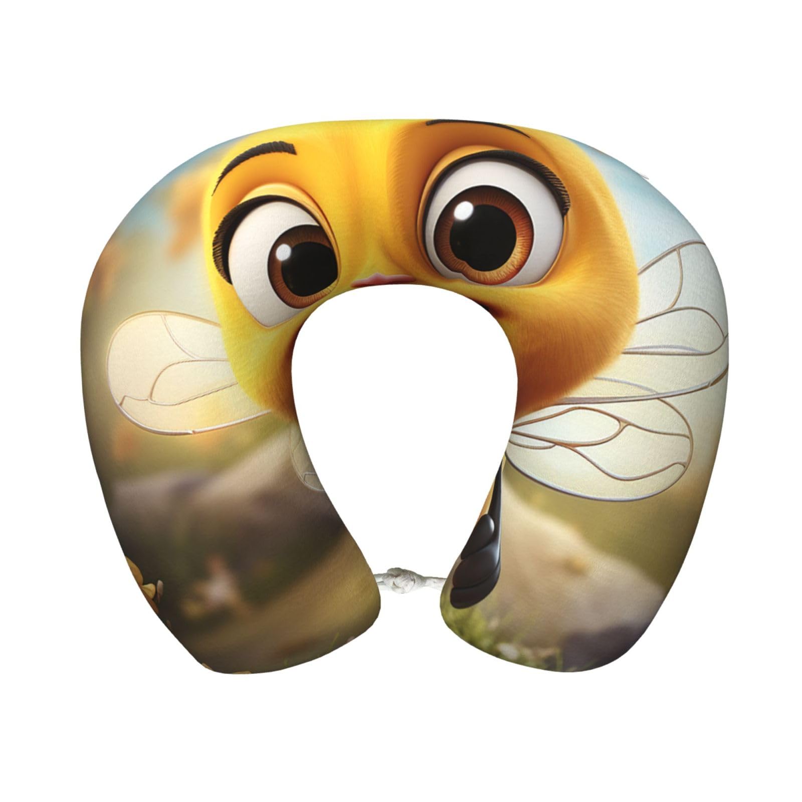 FekiLoot Travel Pillow for Sleeping, Bee Travel Neck Pillow Comfortable U Shape Memory Foam Neck Rest Support Portable Travel Accessories Suitable for Airplane Car Office