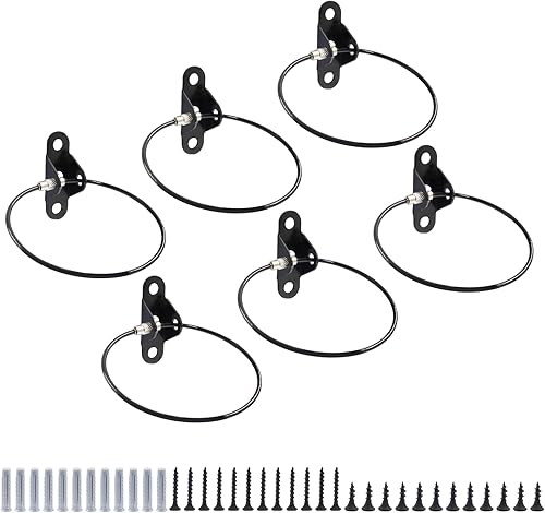 Paquete de 6 anclajes de muebles para pruebas, correas antipunta para muebles de armario a anclajes de pared, color negro