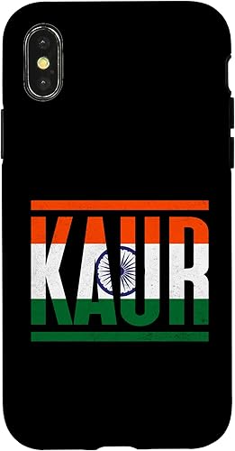 Miniatura 7 de Funda para iPhone XS Max Kaur con apellidos y orgullo familiar con bandera de India