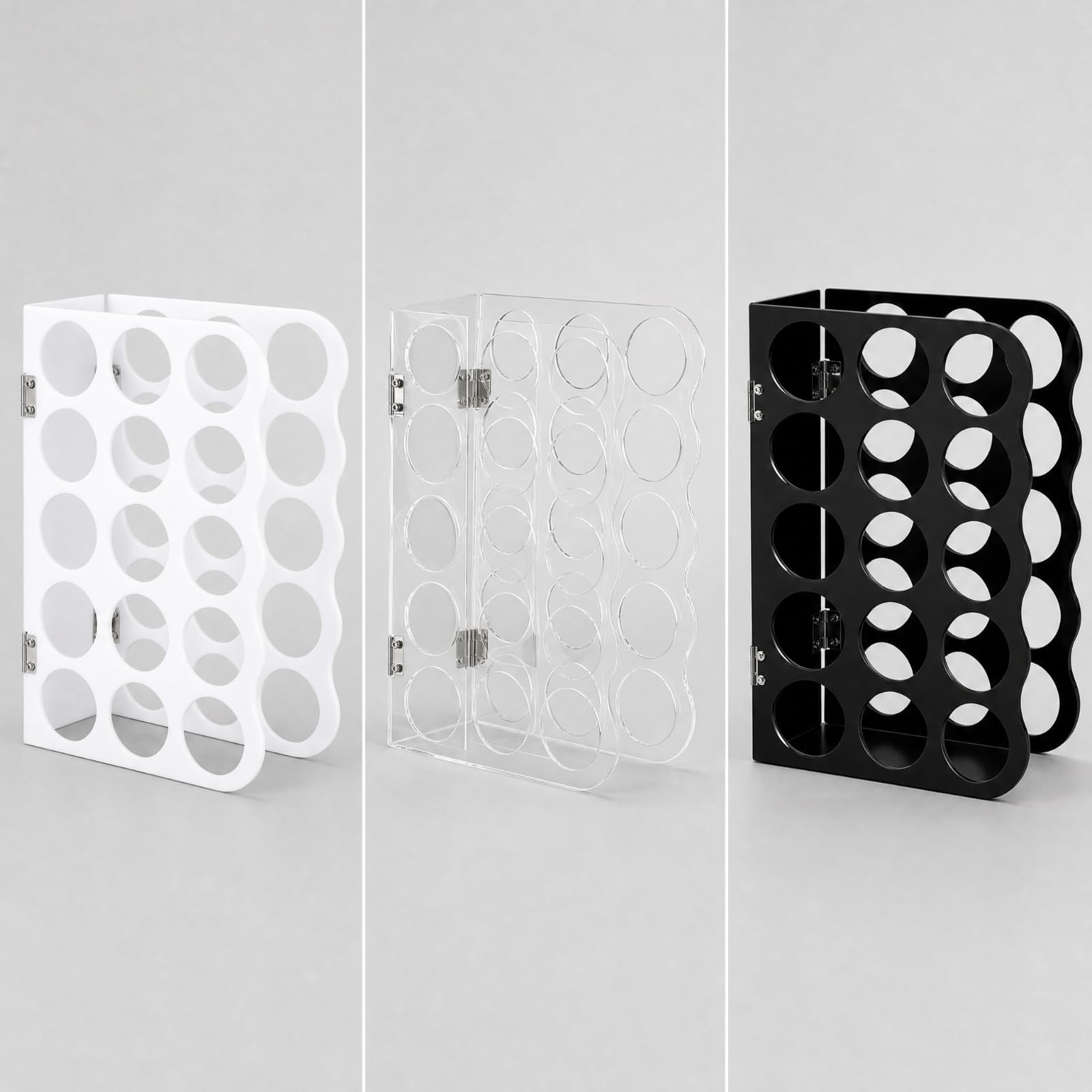 Colcolo Organizador Bobinas Acrílico Plegable Multicolumna para Oficina, Negro