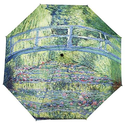 Galleria-Monet Japanese Bridge Auto-Open/Close Large Portable Rain Folding Umbrella Cover