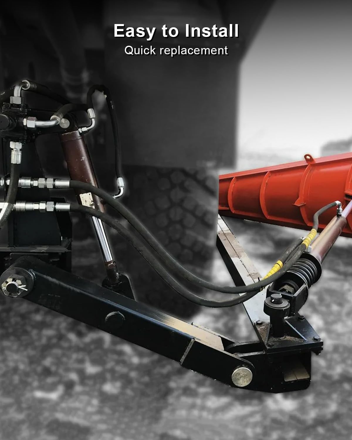 1/4" x 42" and 1/4" x 16" Heavy Duty Snow Plow Hose Set 06-FJIC Fittings, Fit for Fisher 56591 56592 and Western 56616 56617, Replacement Hydraulic Line Kit