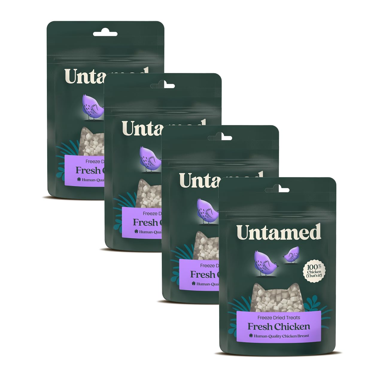 Untamed Freeze-Dried Cat Treats 140g, 100% Chicken Breast, Multipack