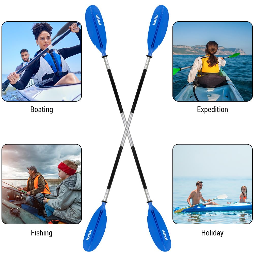 Pagaie de kayak réglable 4 pièces Pagaie de kayak réglable amovible en alliage d'aluminium Pagaie à double tête
