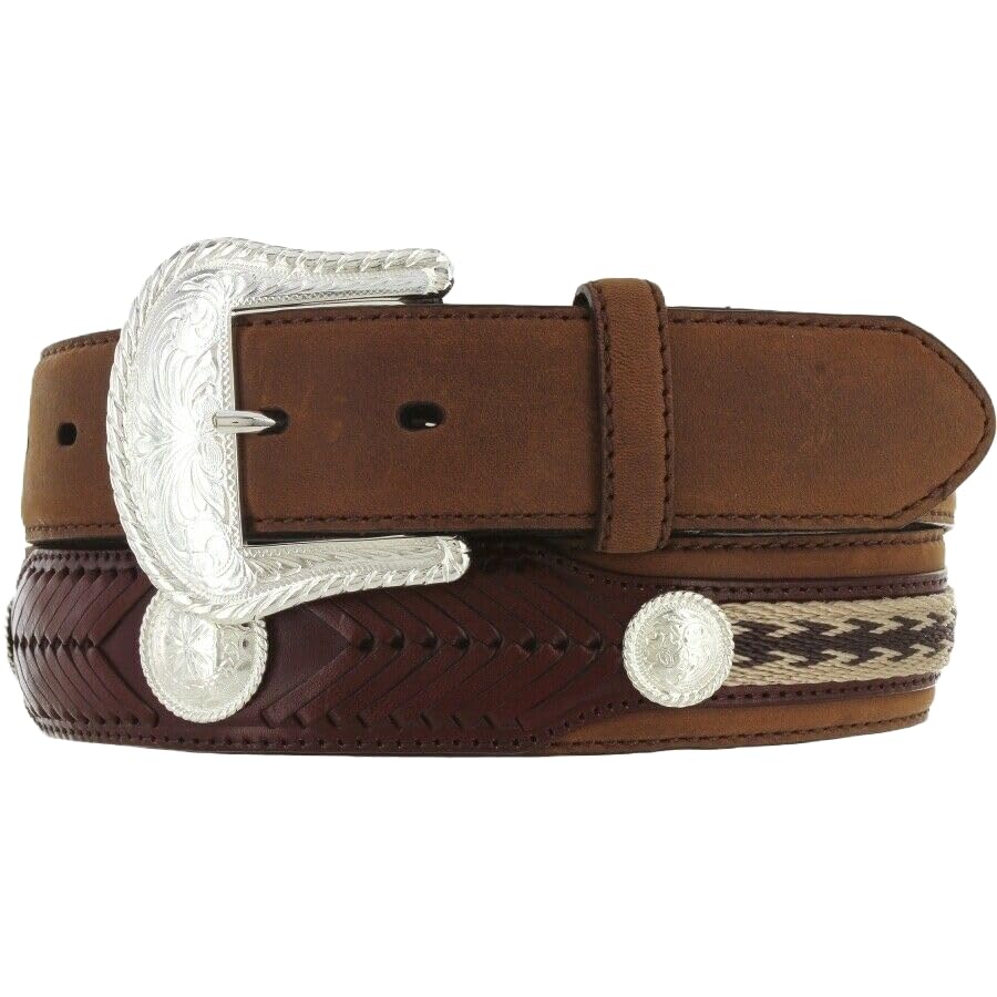 Duke Center Applique Bark Western Belt by Tony Lama