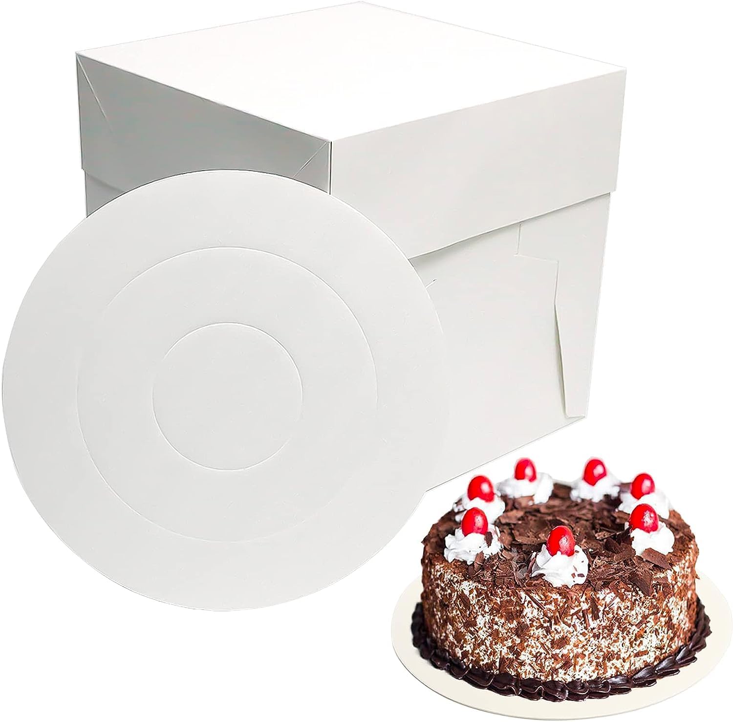 2x Tortenbox Mit Deckel - 25x25x30cm Transportbox Für Kuchen & Gebäck