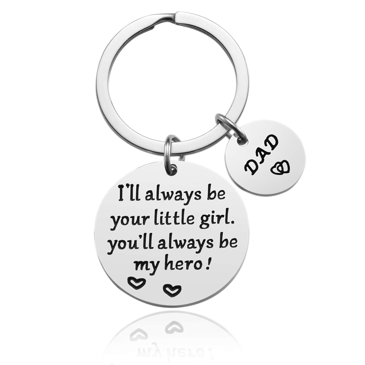 LanMaLanMa Dad Keychain Fathers Day Gift from Daughter for Father Christmas Birthday Day(Be Your Girl,My Hero)