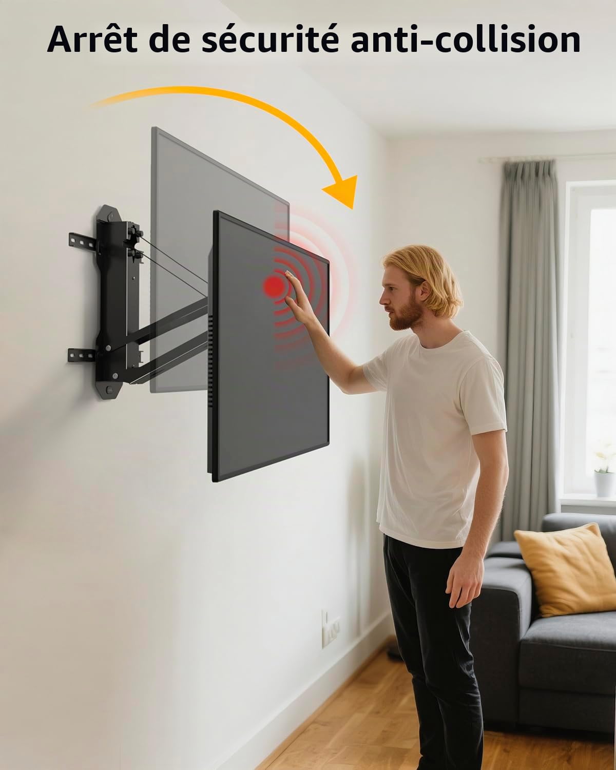 FORGING MOUNT Support TV Électrique au-Dessus de Cheminée avec Télécommande, Support Mural TV Motorisé pour Écrans Plats/Incurvés de 32-85 Pouces jusqu'à 40 kg, Pivotant Inclinable, Max VESA 600x400mm