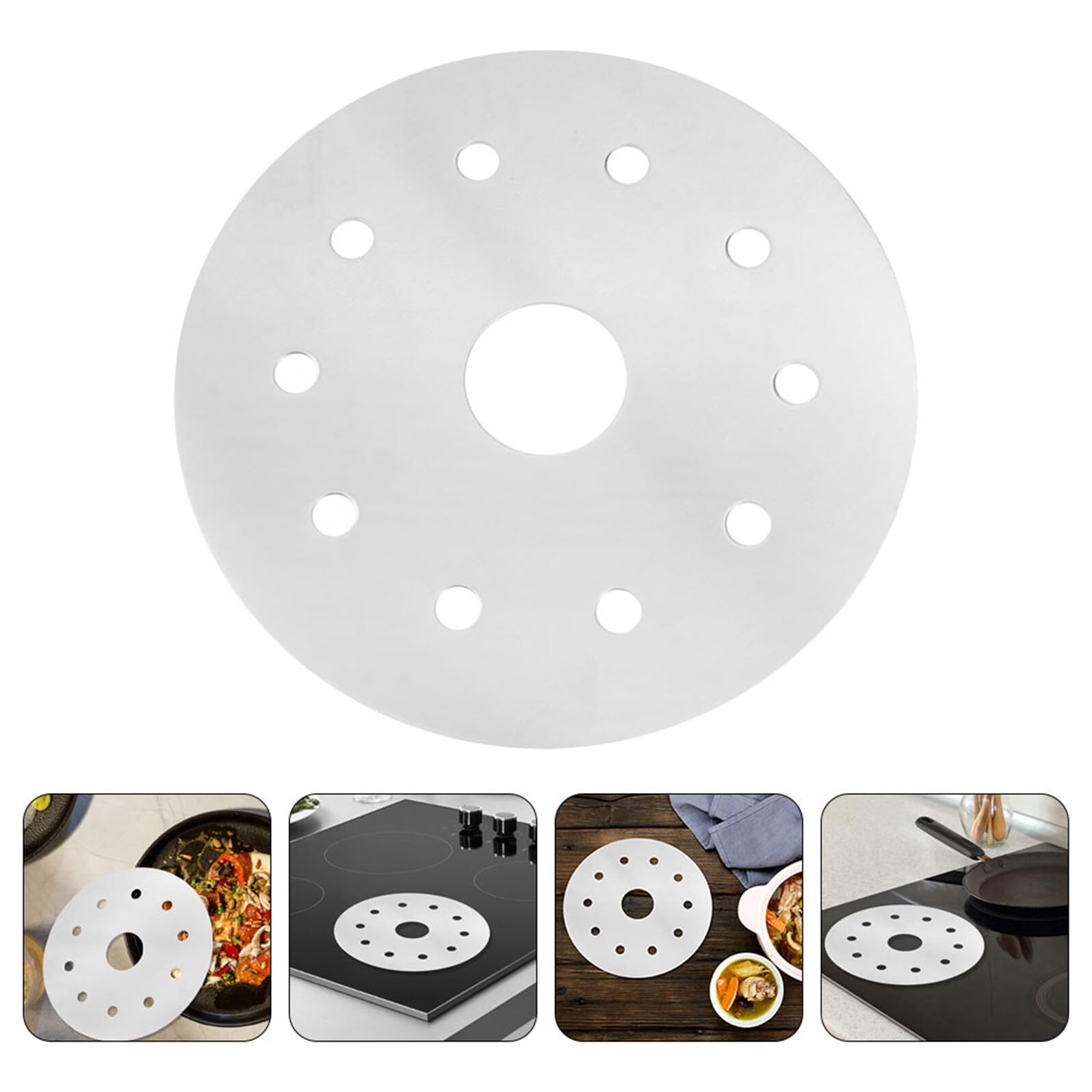 Alipis Placa Difusora de Calor Acero Inoxidable Difusor Térmico Antioxidante Resistente y Uniforme para Cocina Gas Inducción Utensilios