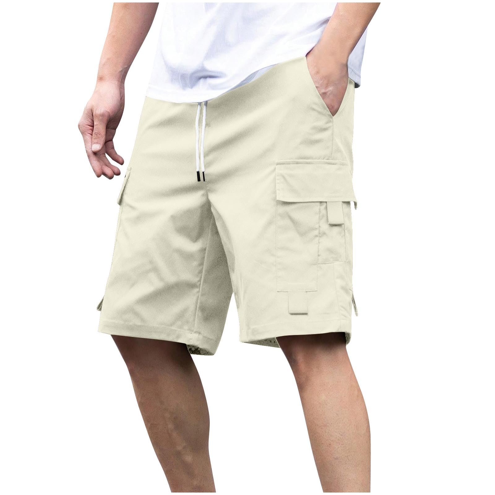 Men's Cargo Shorts Casual Lightweight Quick Dry Outdoor Hiking Short Drawstring Loose Fit Cargo Shorts Multi-Pocket