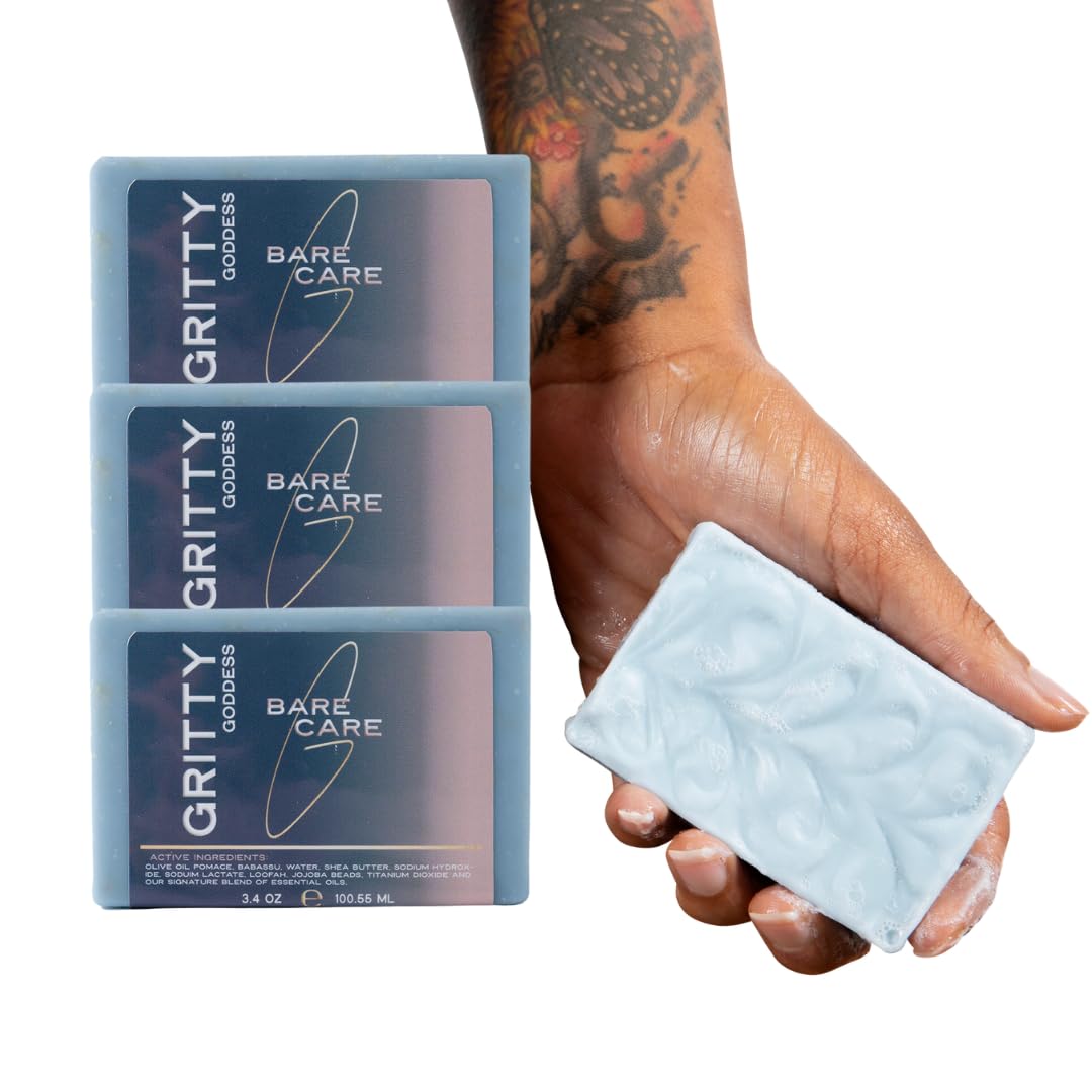 Exfoliating Soap for Waxing | Plant Based | Treatment For Redness, Dry Skin, and Ingrown Hair | Made with All Natural, Organic Ingredients (Gritty Goddess)