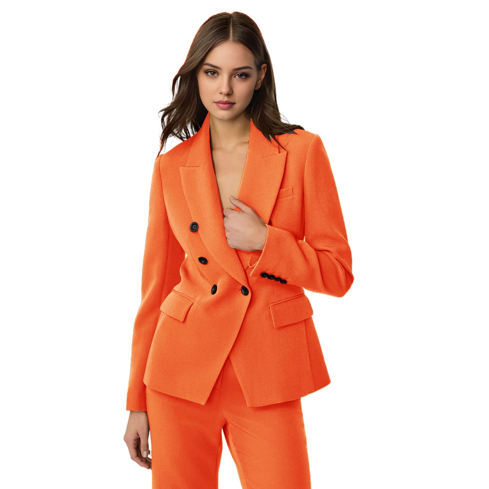 TIANMEI Womens Tuxedos 2 Piece Business Casual Suits for Women Double Breasted Pant Suits for Women Luxury Dressy