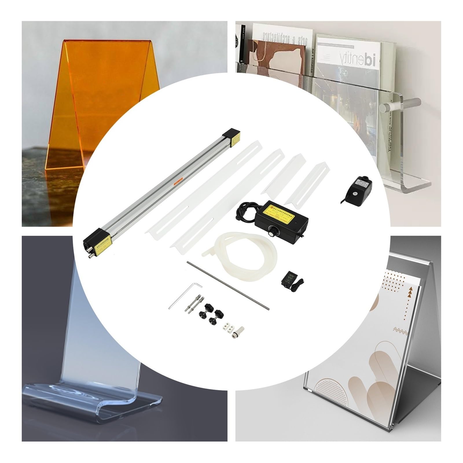 Máquina dobladora de calor de acrílico de aleación de aluminio y PVC acrílico con soporte ajustable para materiales termorretráctiles para hacer carteles (sin soporte, 80 mm)