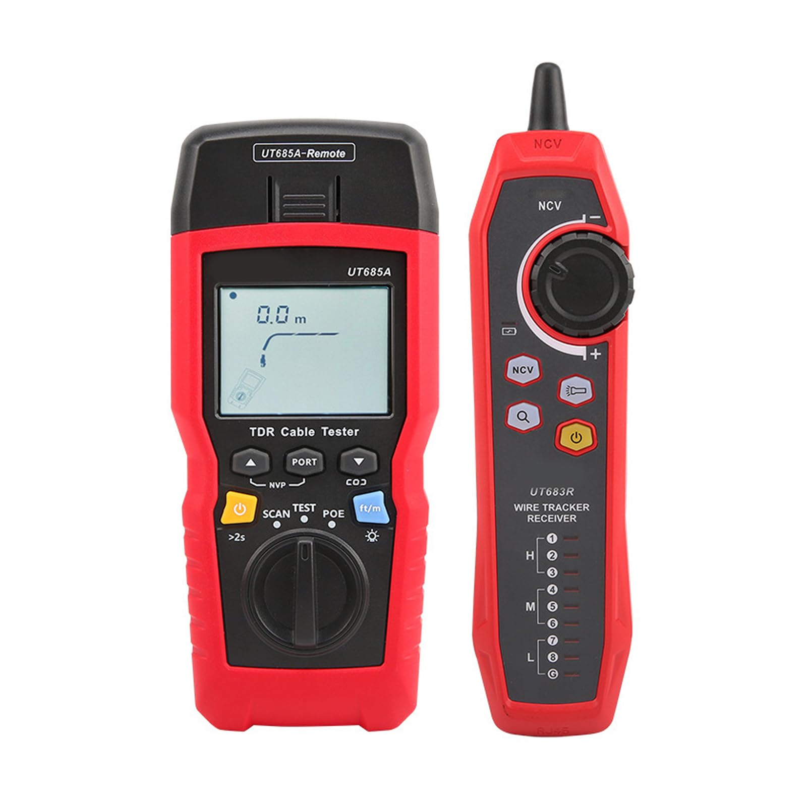 WEILWH Professional Handheld Cable Tester Set with RJ11 RJ45 And Cylindrical Suitable for Internet Wire Fault Detection