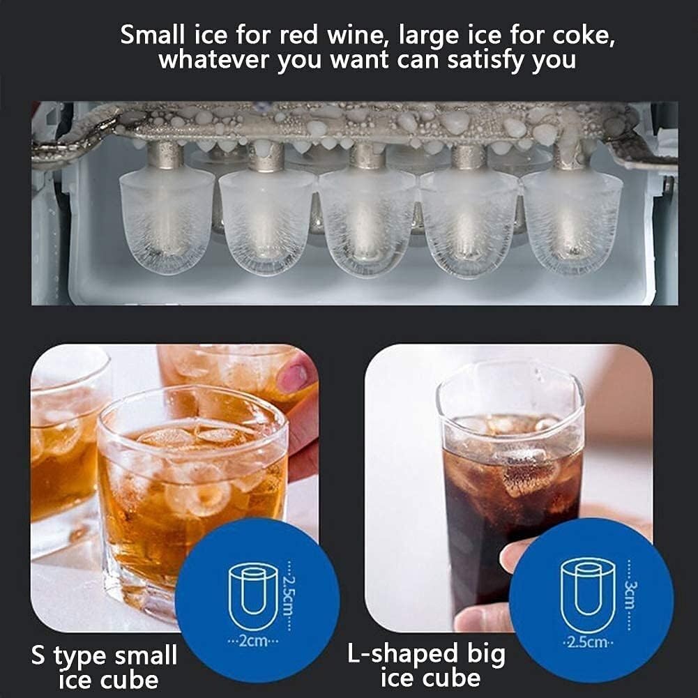 Ice Maker Stainless Steel Ice Maker Countertop Ice Block Mechanism Ice Maker Kitchen Household Compact Transparent on Fridge.com - View 6