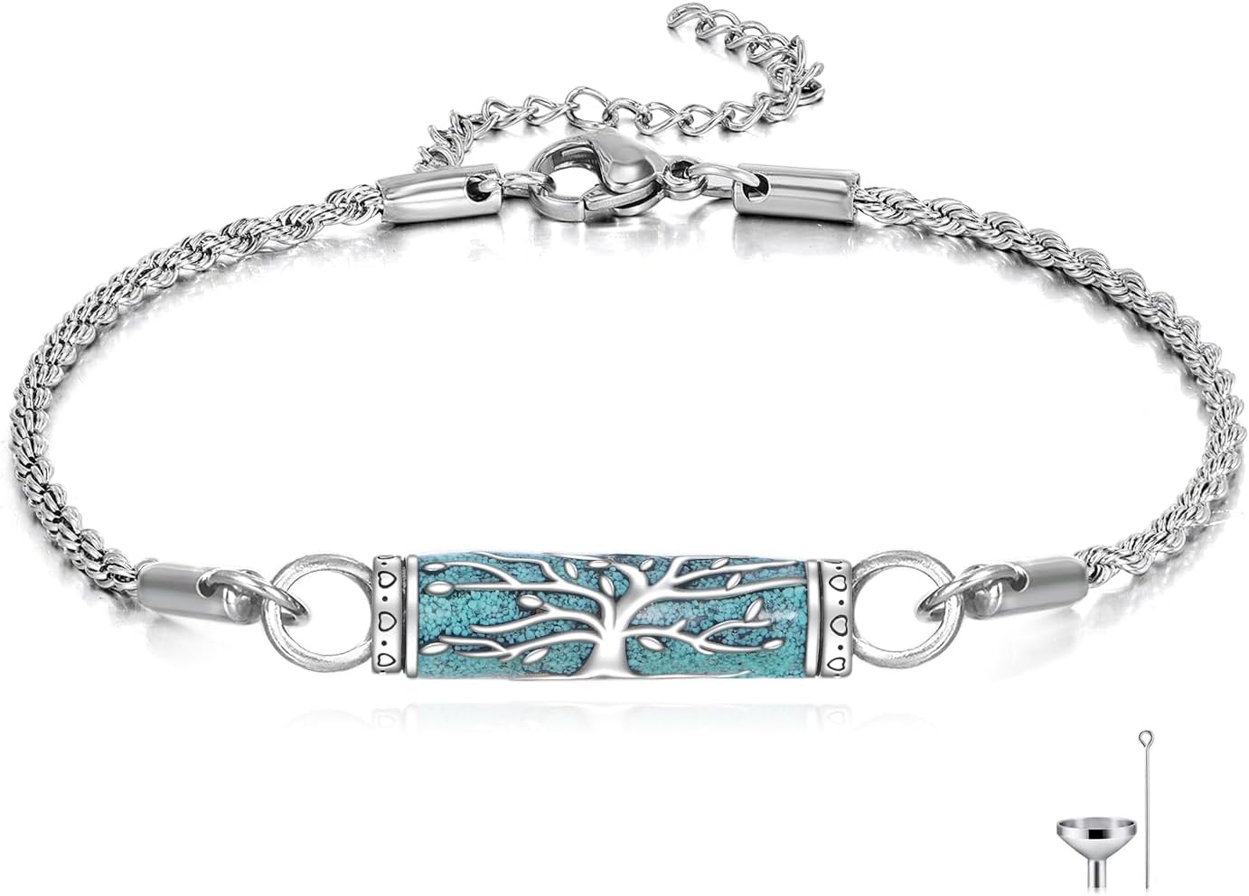 Urn Bracelet For Ashes 925 Sterling Silver Tree of Life Cremation Keepsake Bracelet Cremation Jewelry Gifts for Women Men