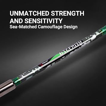 Fiblink 2-Piece Trolling Fishing Rod, Saltwater Roller Rod, Portable Big Game Rod(5’6”/6’/7’)