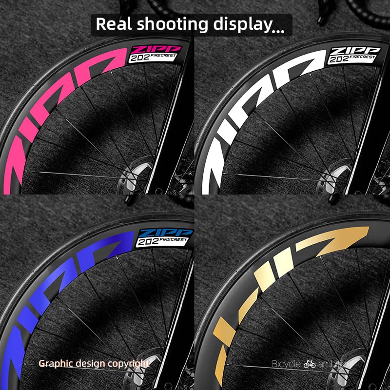 pour Zipp Firecrest 202 Vélo de Route 2021 - Ensemble d'autocollants de roue à jante en carbone | Décalcomanies de couleur personnalisées, résistantes aux rayures, graphismes de roue protégés UV