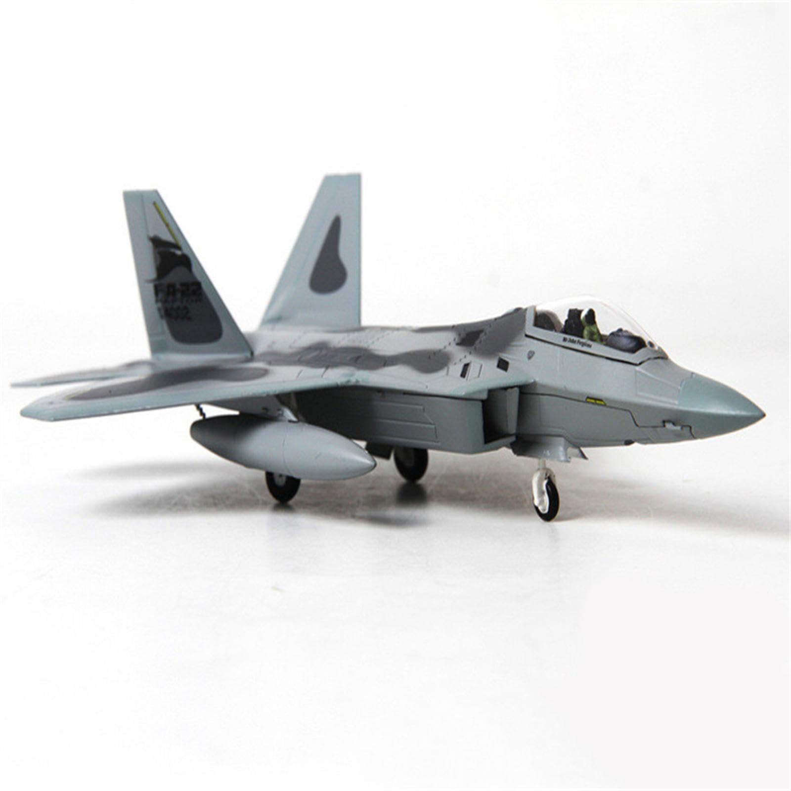 ZEZEFUFU 1/100 Scala F-22 Raptor Fighter Modello Aereo Militare Aereo per Aviazione Collezionismo con Espositore