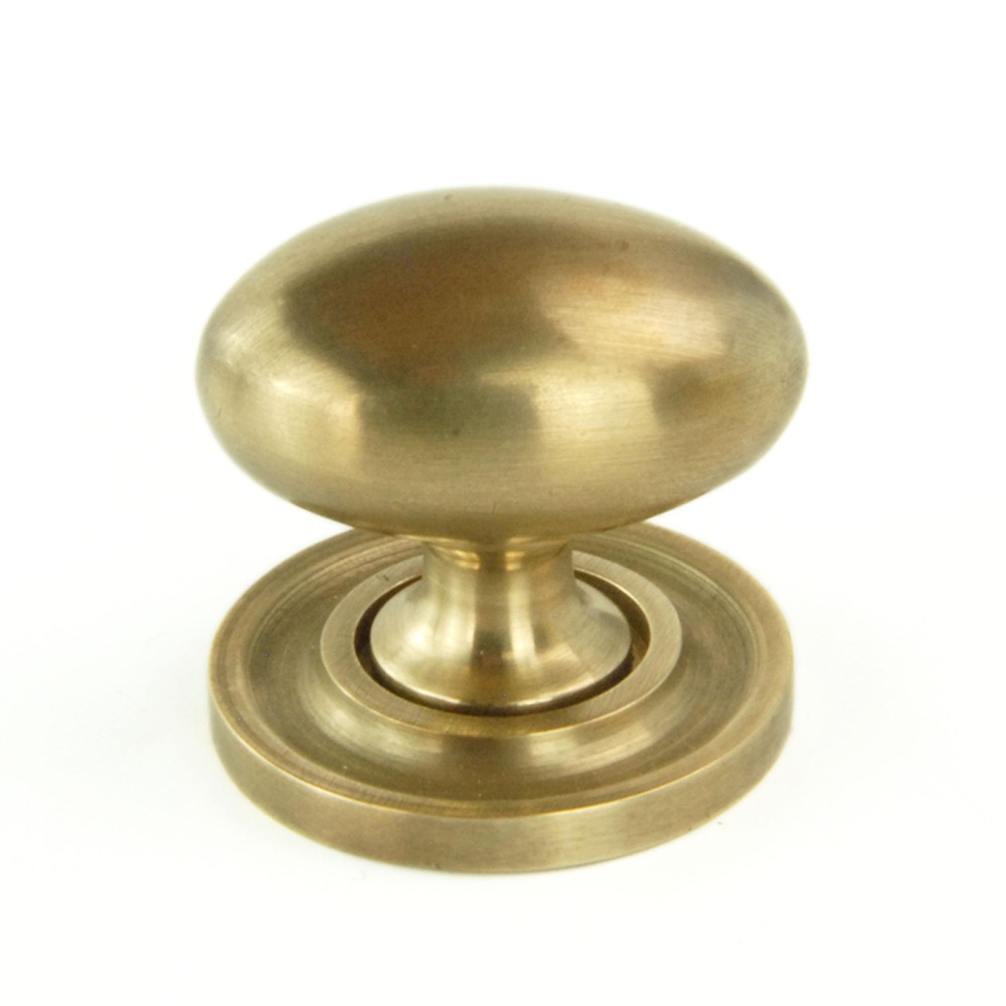 Underground Parts Brass Aged Unlacquered Solid Cabinet Knobs Kitchen Drawer Door Bow D Handles Pulls (Oval Round Knob On Backplate 35Mm)