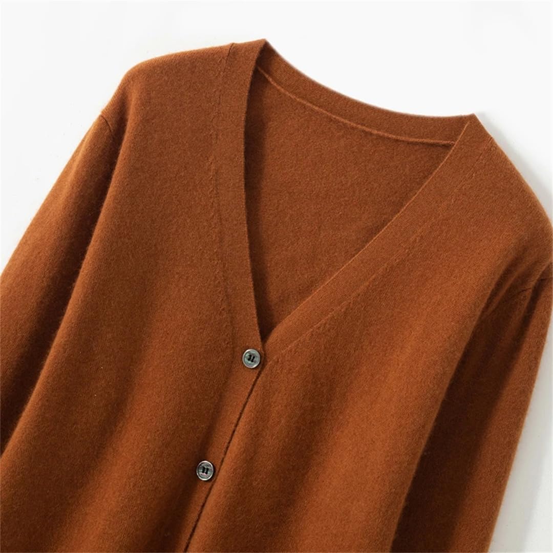 Simplicity - Cárdigan de punto elegante para hombre para otoño e invierno, color liso, cuello en V, suéter de punto casual