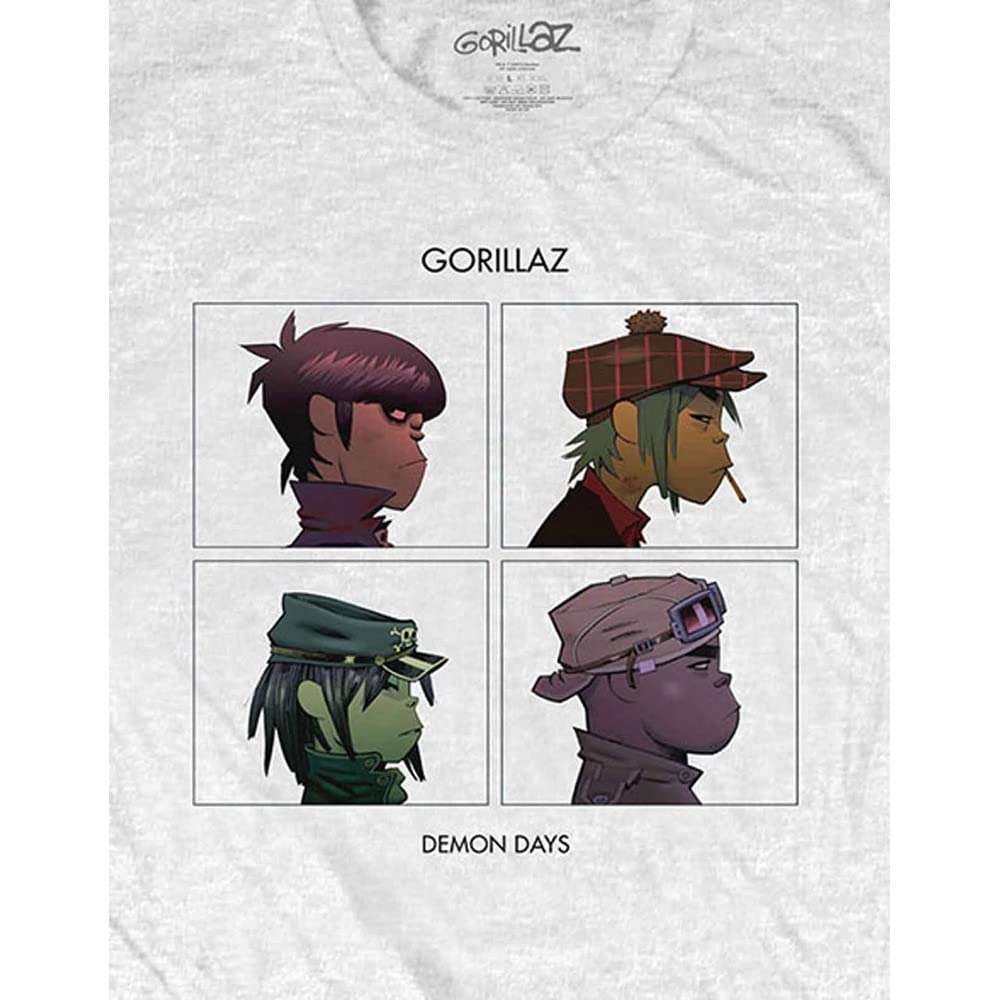 Gorillaz T Shirt Demon Days Band Logo Nouveau Officiel Homme Noir