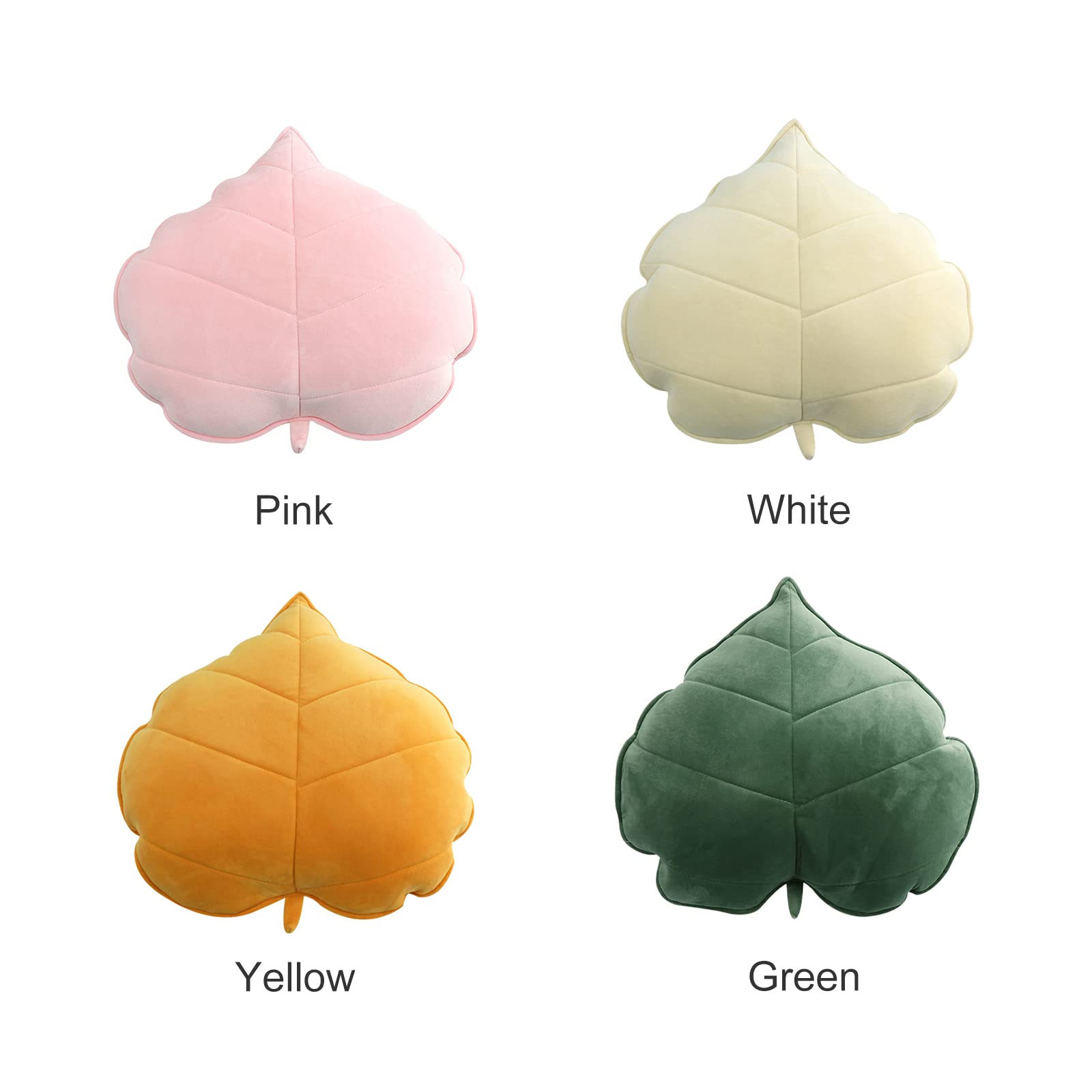 OUKEYI 50 x 50 cm bladvormig sierkussen 3D-bladeren zacht gevormd sierkussen decoratief bankkussen groene plant woondecoratie voor auto slaapkamer