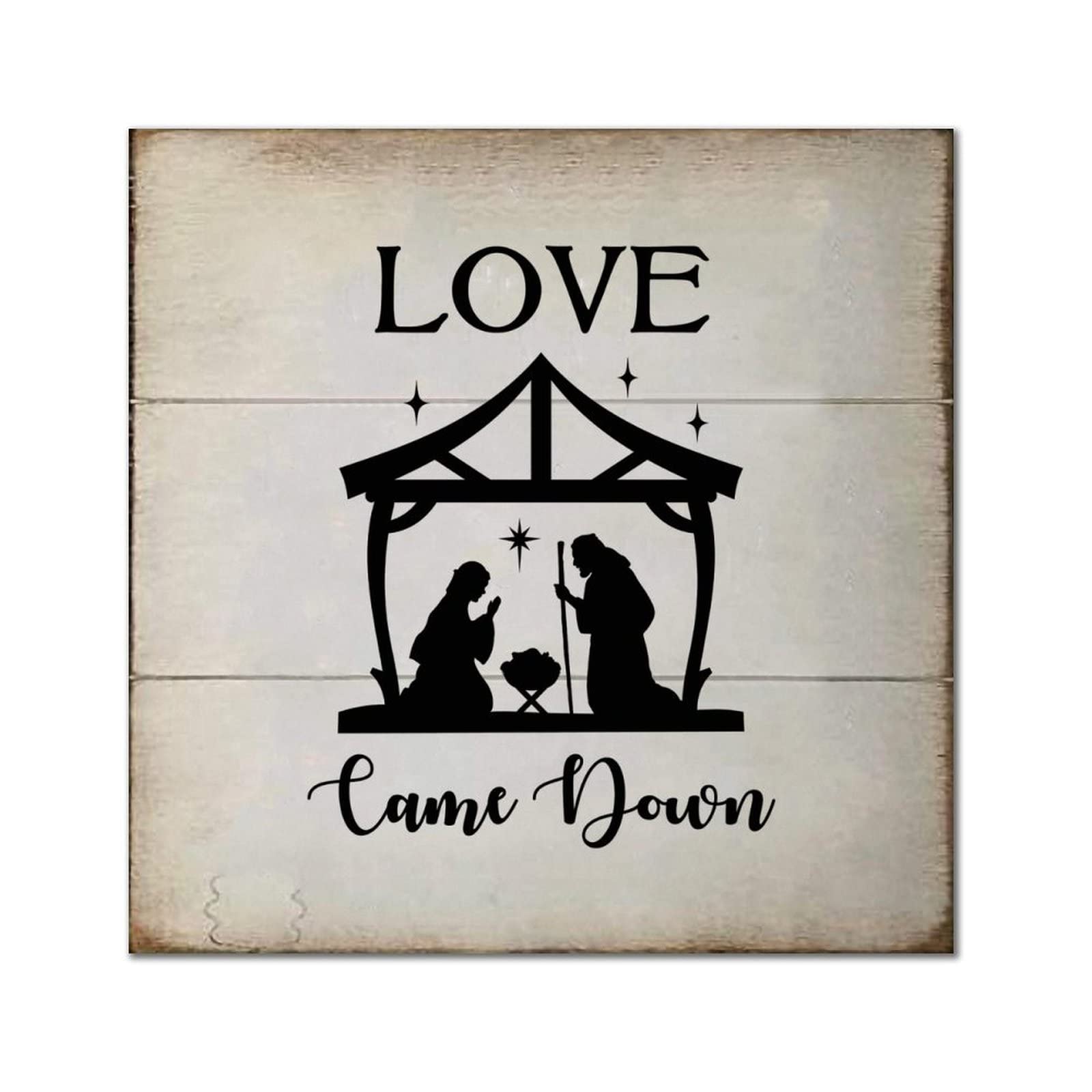 Plaque murale rétro en bois Love Came Down, le cadeau idéal de pendaison de crémaillère