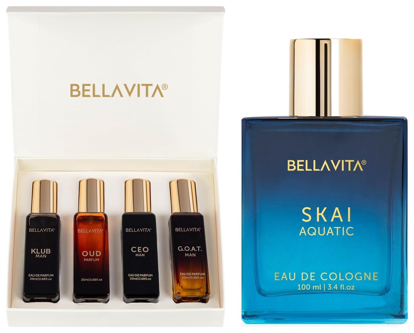 Bella Vita Luxury Man 4 X 20 Ml With Klub Oud Ceo G.O.A.T Woody Citrusy Skai Aquatic Unisex Eau De Spray Cologne With Bergamot Lavender & Patchoulipremium Long Lasting Woody Fragrance-image-48