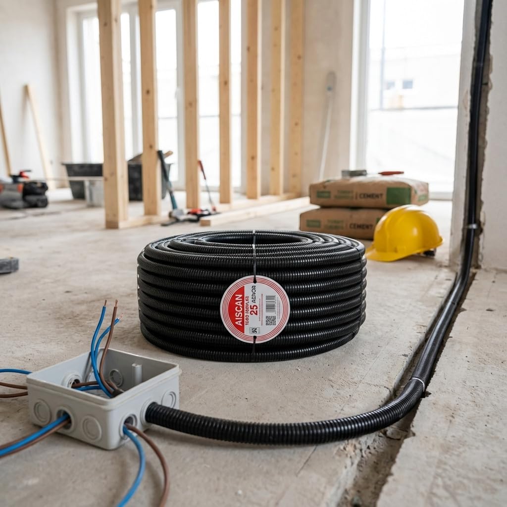 Suinga Tubo Corrugato 25mm 75 Metri | Tubo corrugato con Certificazione Aenor utilizzato per la conduzione di cavi elettrici | Tubo Corrugato Esterno 25 mm | Condotto per cavi elettrici