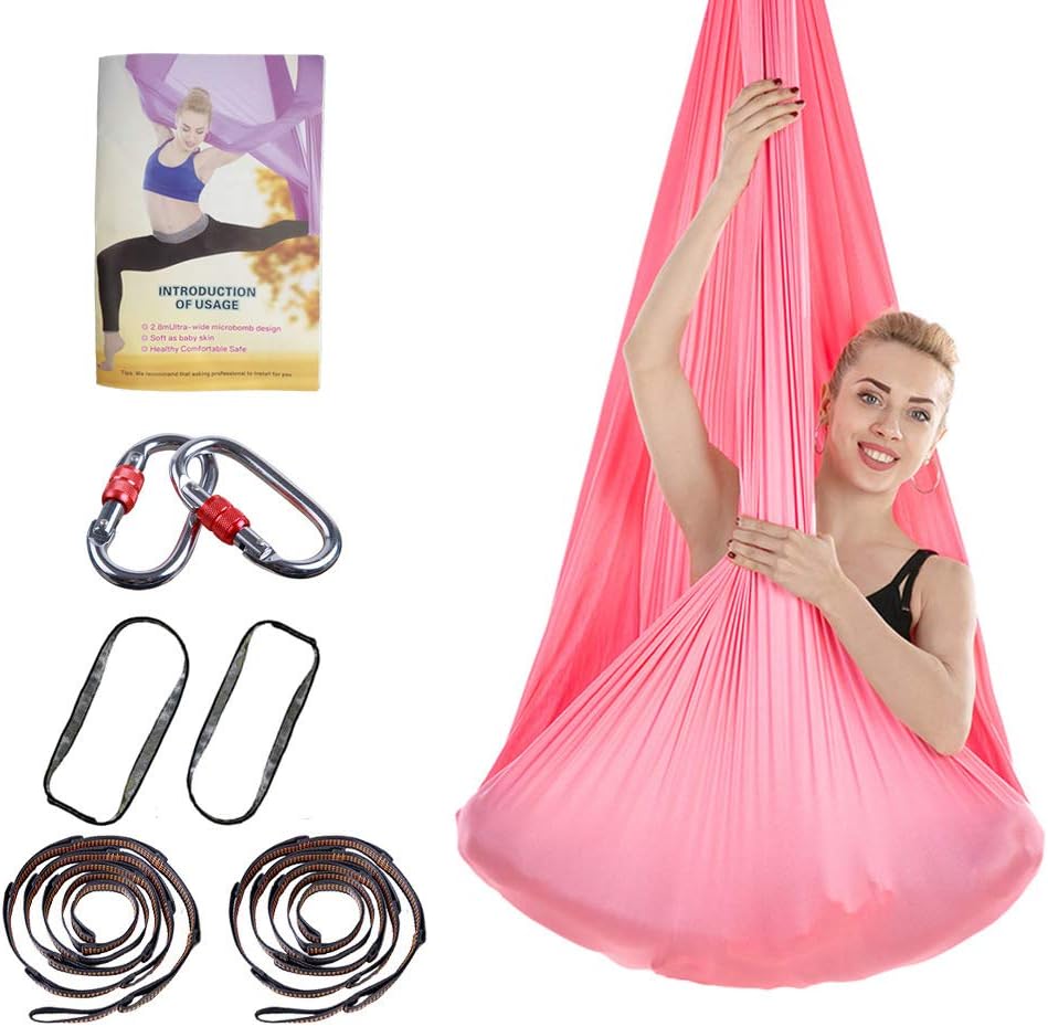 Aerial Yoga Hammock - Premium Aerial Silk Yoga Swing for Antigravity Aerial Fitness, Inversion Exercises, Improved Flexibility & Core Strength