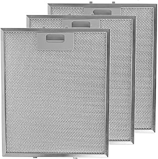 SPARES2GO Cooker Hood Metal Aluminium Grease Filter for Kitchen Extractor Fan Vent (Pack of 3 Filters, Silver, 300 x 250 mm)