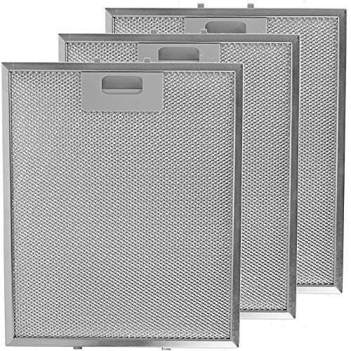 Filtros de grasa universales Spares2go de rejilla de metal 300x250mm plateado para cocina