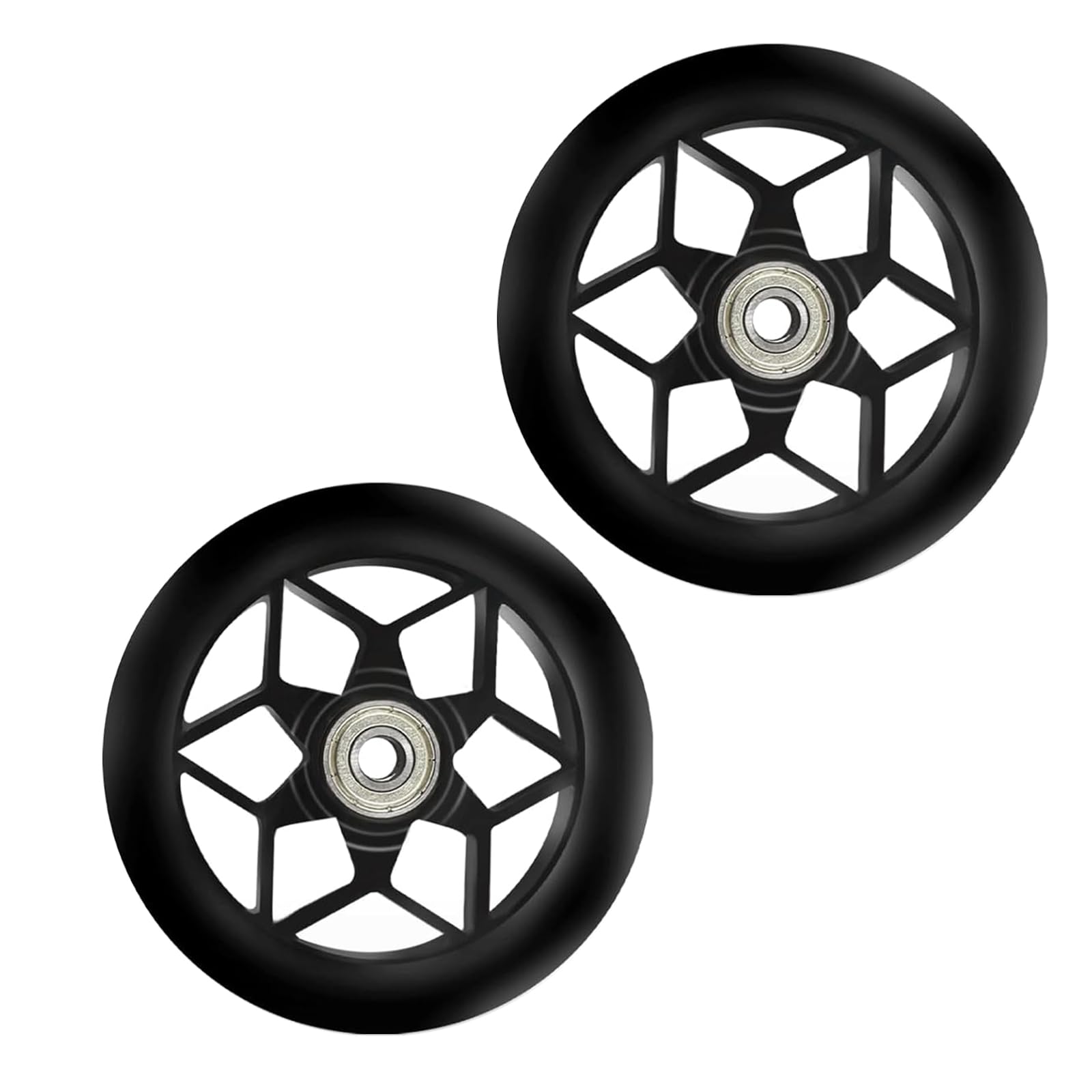 2 Pieces Scooter Wheels 110 mm, Replacement Wheels for Scooters with ABEC-9 Bearings, for Most Scooters, Scooters (Black)