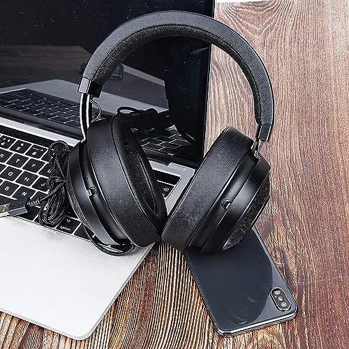 Image of SOULWIT Protein Leather Ear Pads Cushions Replacement, Earpads for Razer Kraken Pro V2, Kraken 7.1 V2, Kraken Stormtrooper Headset-Black