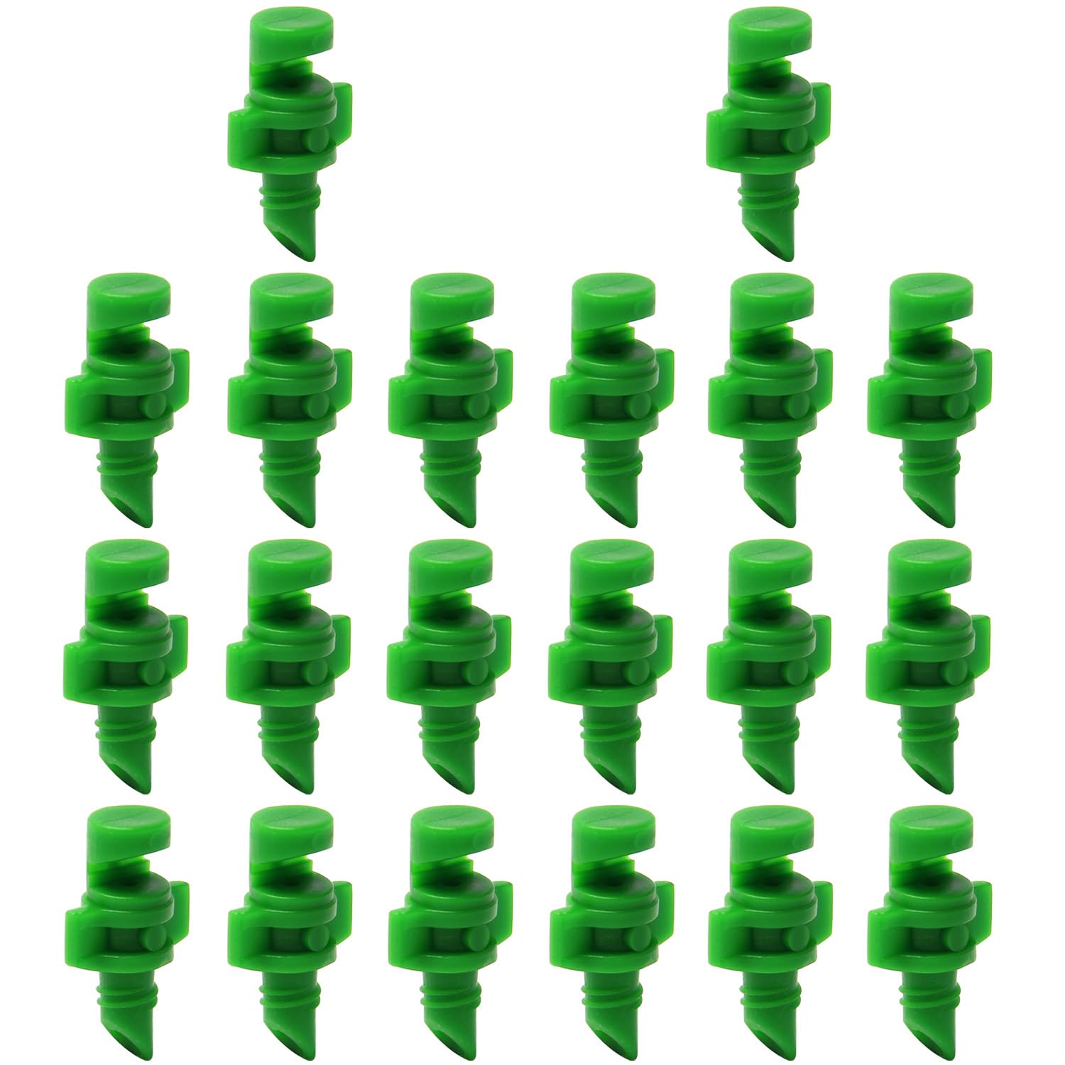 Mromax Green 20Pcs 180 Degree Micro Sprayer Automizing Sprinkler Nozzle Hydroponic Aeroponic Misters Fan Jet For Miniature Garden Lawn Plant Irrigation System