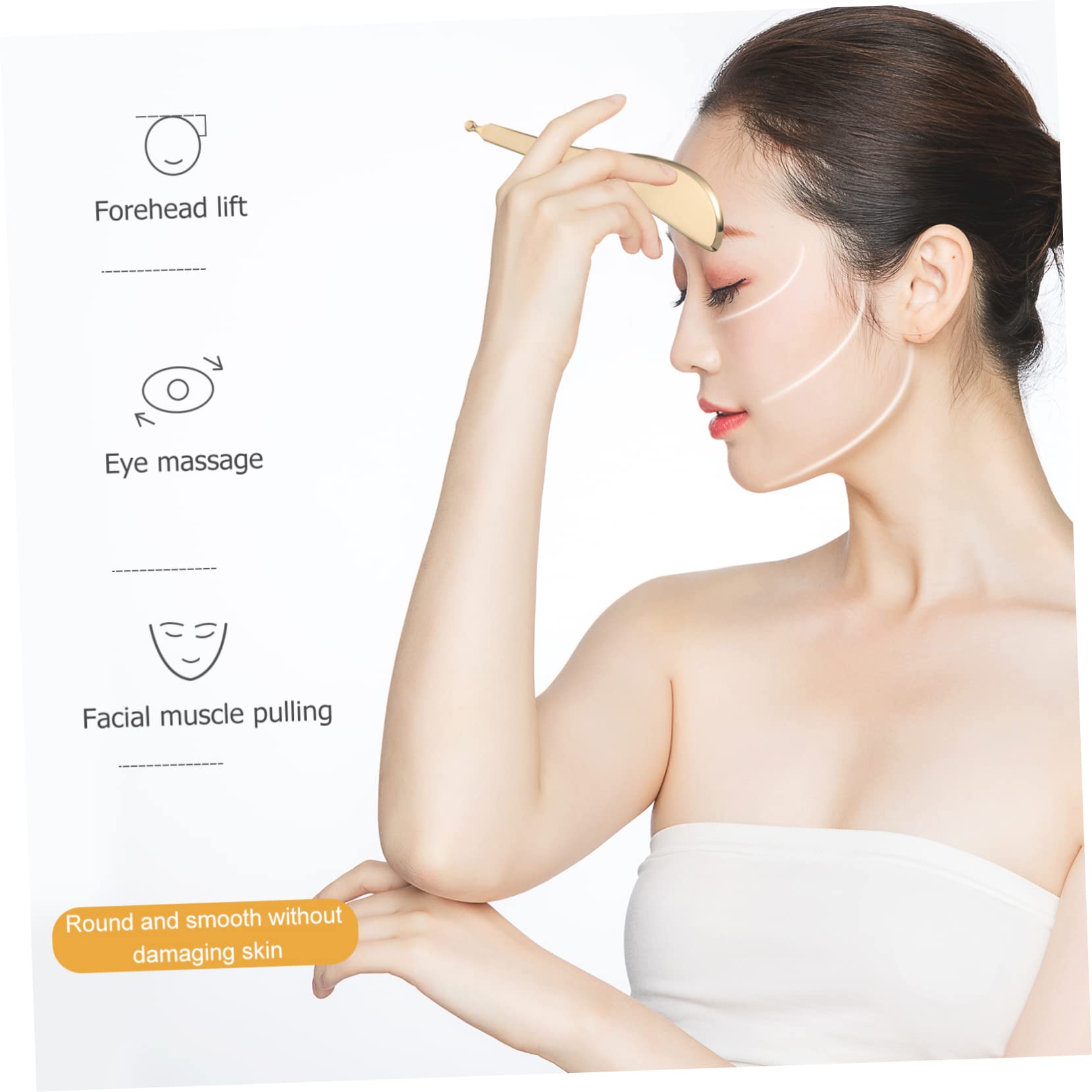 Gatuida 3pezzi Barra Massaggiante Creativa Per Gua Sha Strumento Di Massaggio Per Viso e Occhi Superficie Liscia e Confortevole Accessorio Benessere Per Relax e Rilassamento Muscolare
