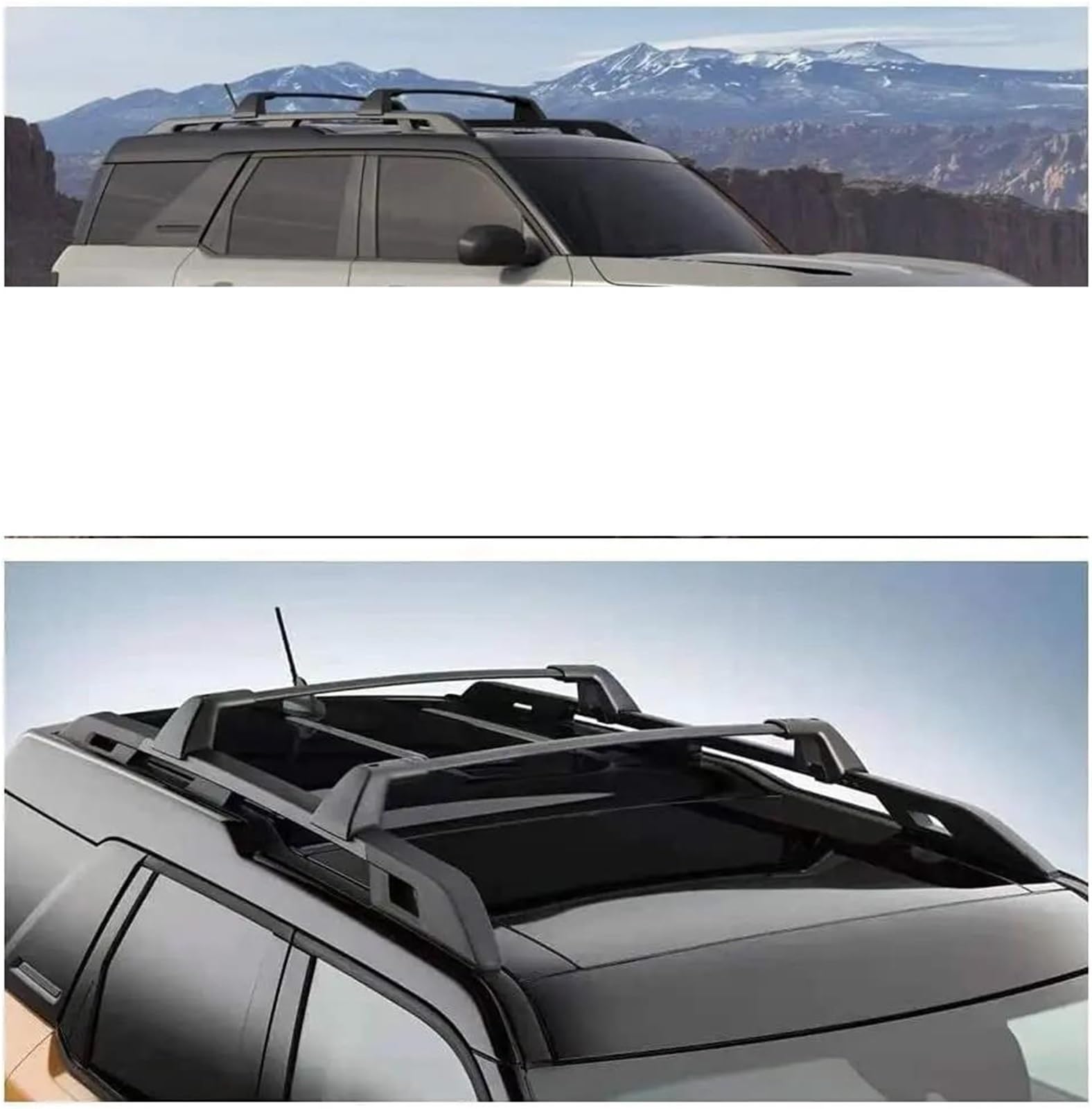 Barras Techo Coche Barras Transversales Negras para Raíles De Techo para Bronco Sport para Badlands para La Edición 2021 2022 2023