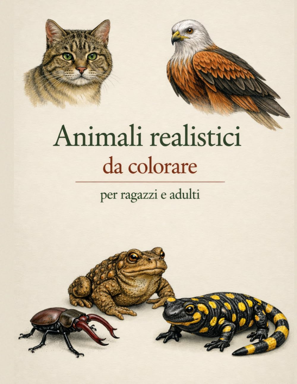 Animali Realistici da Colorare: Per Ragazzi e Adulti