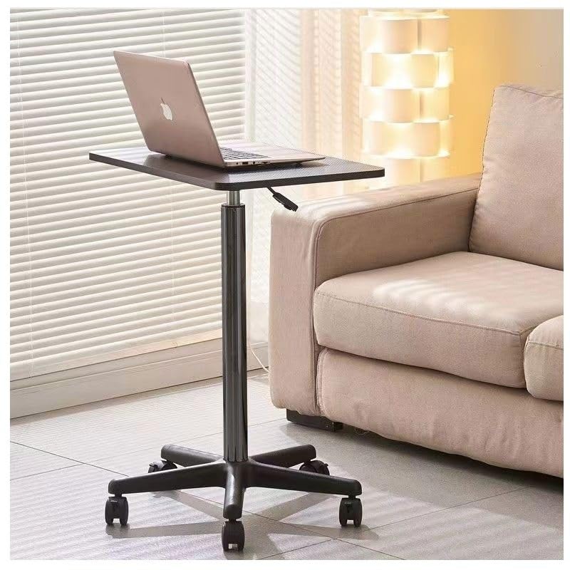 WALKINGDESK Scrivania regolabile in altezza con ruote, 80 x 40 cm, Tavolino Pneumatica per computer portatile, Tavolo mobile per walking pad, PC, Standing Desk per Soggiorno Camera Ufficio, Quercia