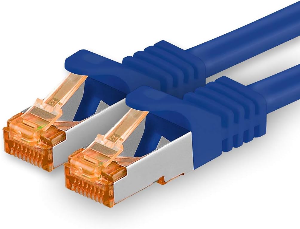 1aTTack.de 0,25m Câble réseau Cat.7 1 pièce bleue Câble LAN