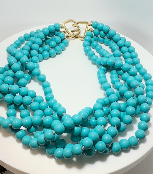 Amazon.com: Kenneth Jay Lane Multi-Row Turquoise Bead Torsade