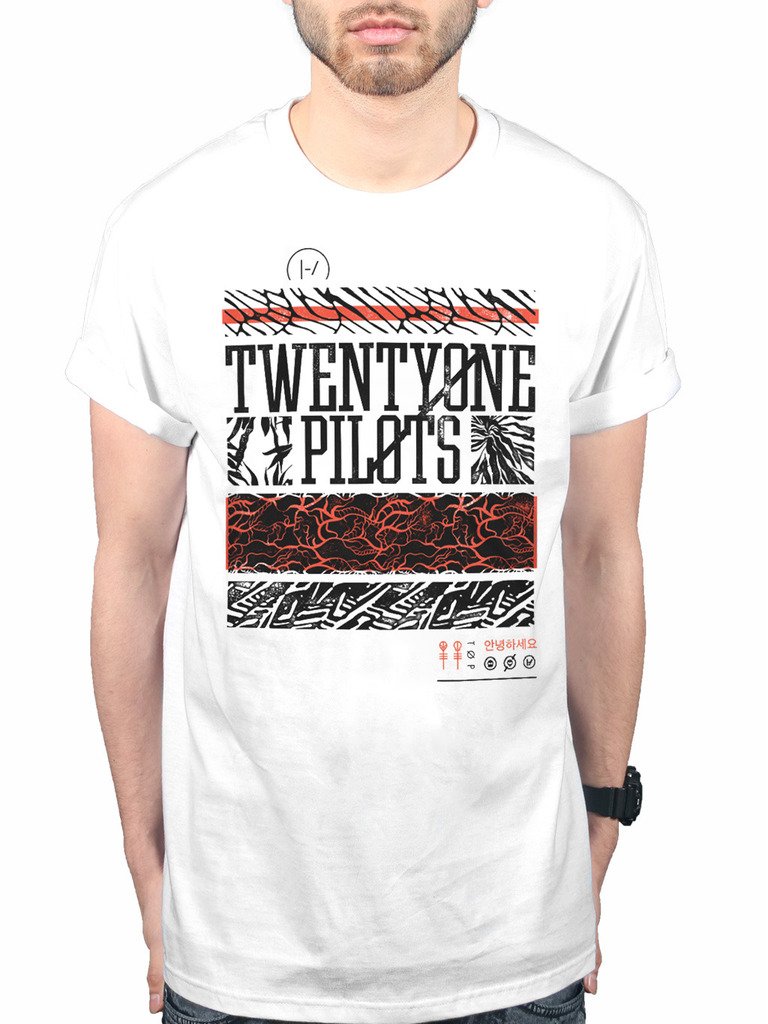 Official Twenty One Pilots Athletic Stack T-Shirt Music Tyler Joseph Josh Dun Band
