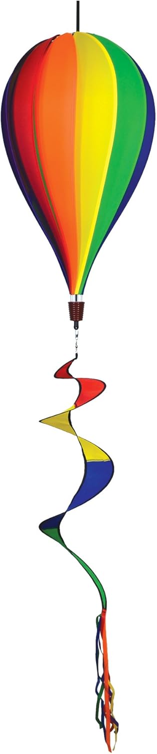 In the Breeze Rainbow 12-Panel Hot Air Balloon Wind Spinner,Large Rainbow Panel,15" W x 26" H, 42" Tail,1046