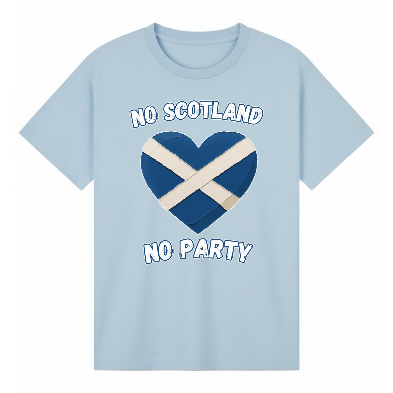 No Scotland No Party Travel Football Girls Graphic T-Shirt Retro Novelty Tee for Men Scottish Heritage Fan Souvenir Clothing Apparel Top Sky Blue 12-13Y