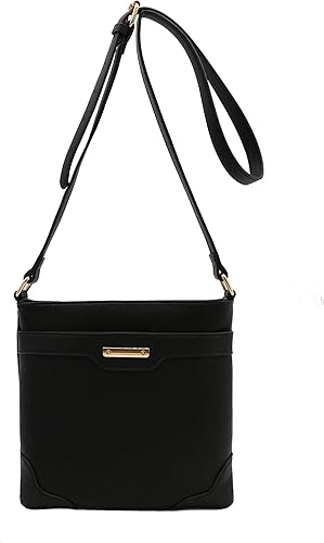 Miniatura 2 de Bolso bandolera clásico de tamaño mediano con placa dorada Black, Brown, Charcoal Grey, Coffee, Dark Tan, Dusty Blue, Dusty Pink, Fuchsia,