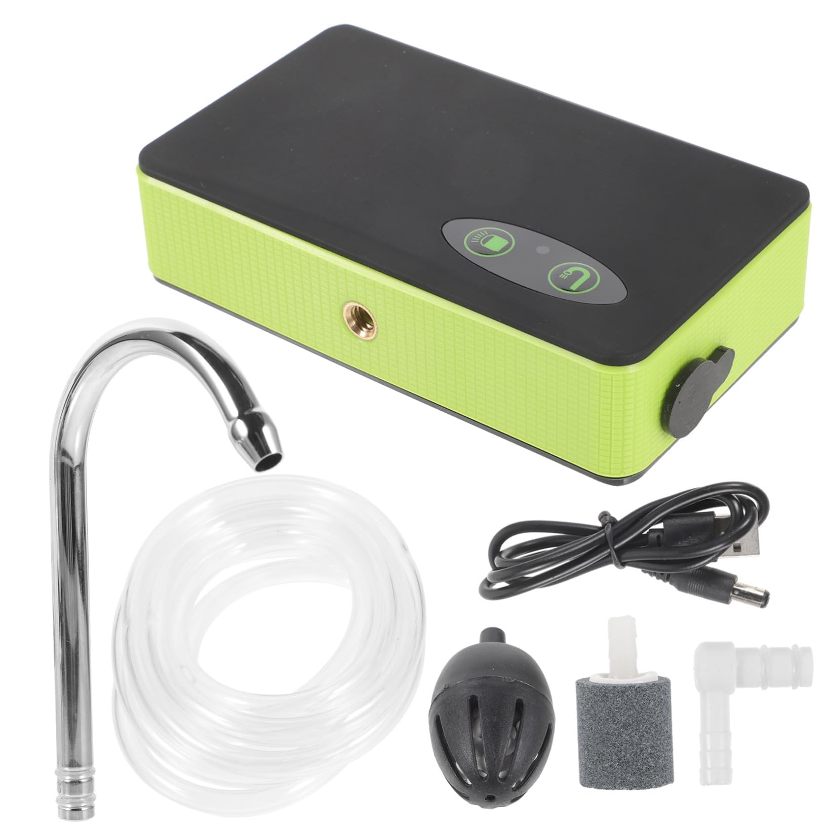 DOITOOL Pompa di Ossigeno Portatile Tre in uno Verde Ricarica a Induzione Assorbitore d'Acqua per Pesca e Aeratore per Acquari Pompa per Ossigenazione Esterna per Pesca e Giardinaggio