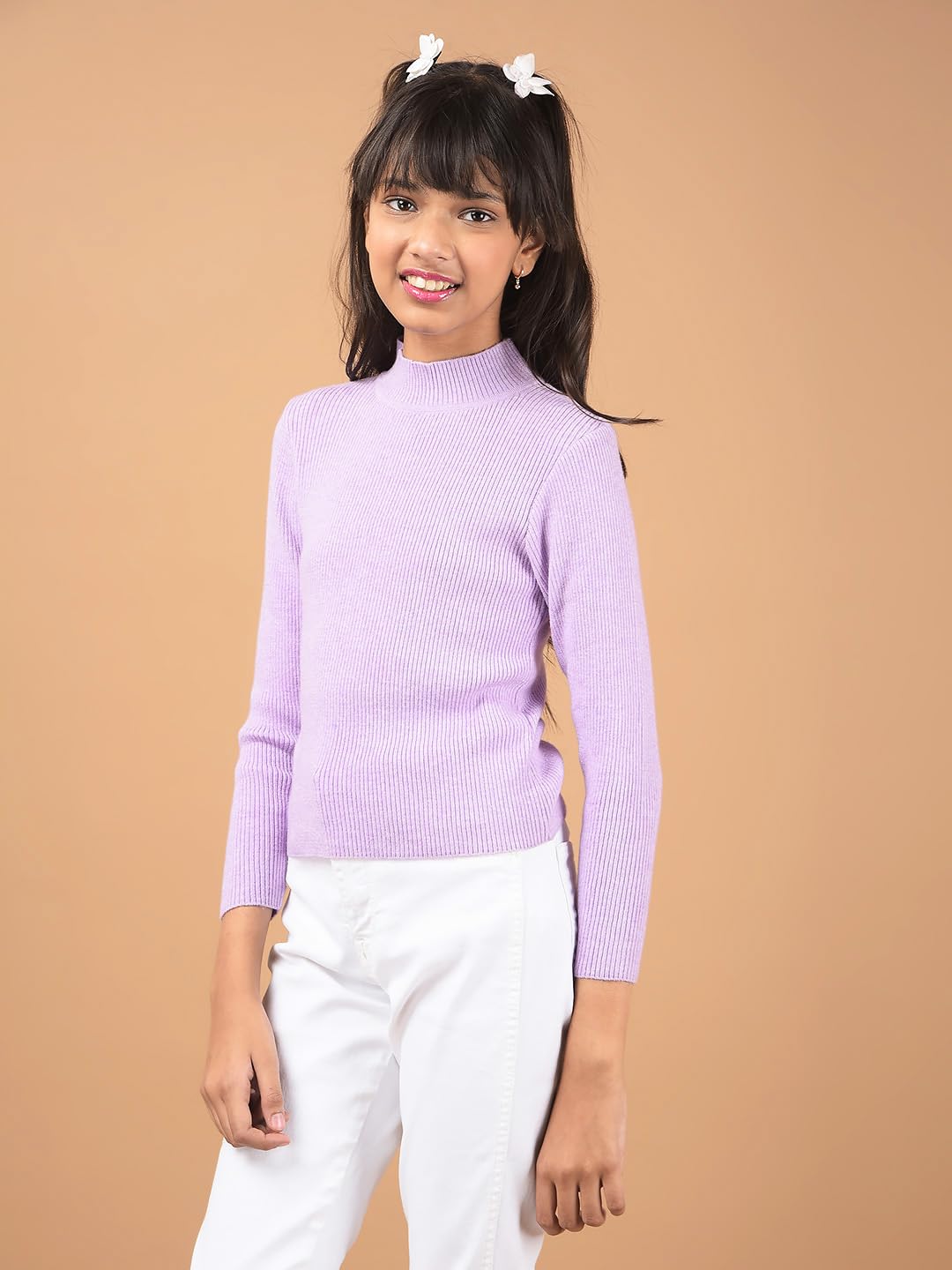 Crimsoune Club Girl's Purple High Neck Sweater (5-6Y) 1